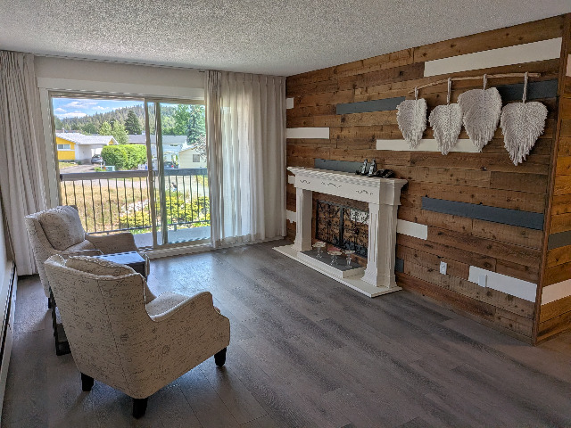 Living room with feature wall